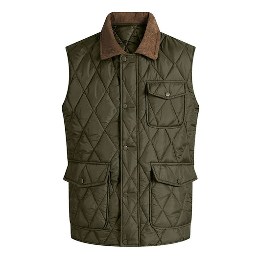 Men's Stand Collar Padded Vest - Sleeveless Winter Zip Waistcoat - photo 4