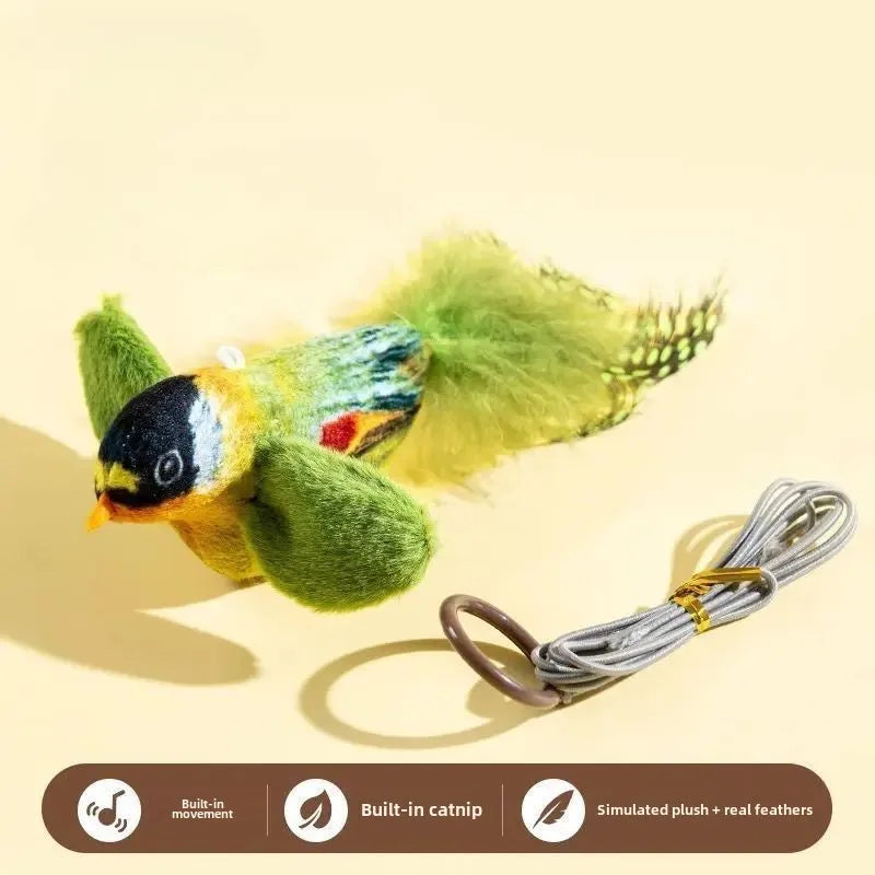 Birds Cat Toys Indoor Interactive Cat Toy for Cats Chasing Teasing Toy Sounding Catnip Cat Teaser Toy Self-hilarity Wall Hanging
