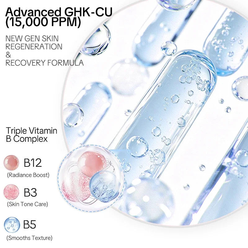 GHK-Cu Blue Copper Silk Peptide Ampoule Serum Moisturizing Firm Revitalize Boost Skin Elasticity Repair Skin Barrier
