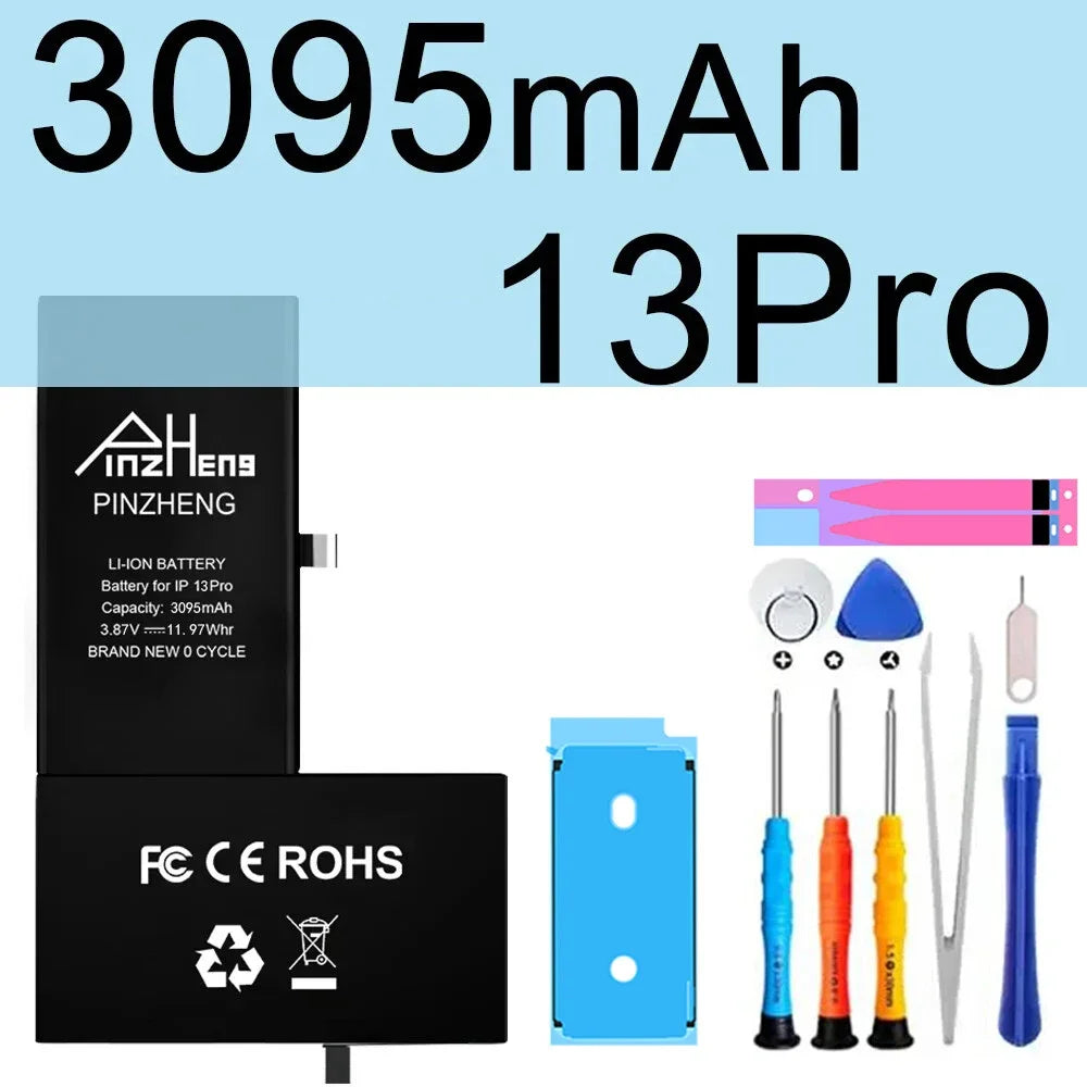PINZHENG High Capacity Replacement Battery for iPhone X, XR, XS, 11, 12, 13 Mini Max Pro – 1-Year Warranty