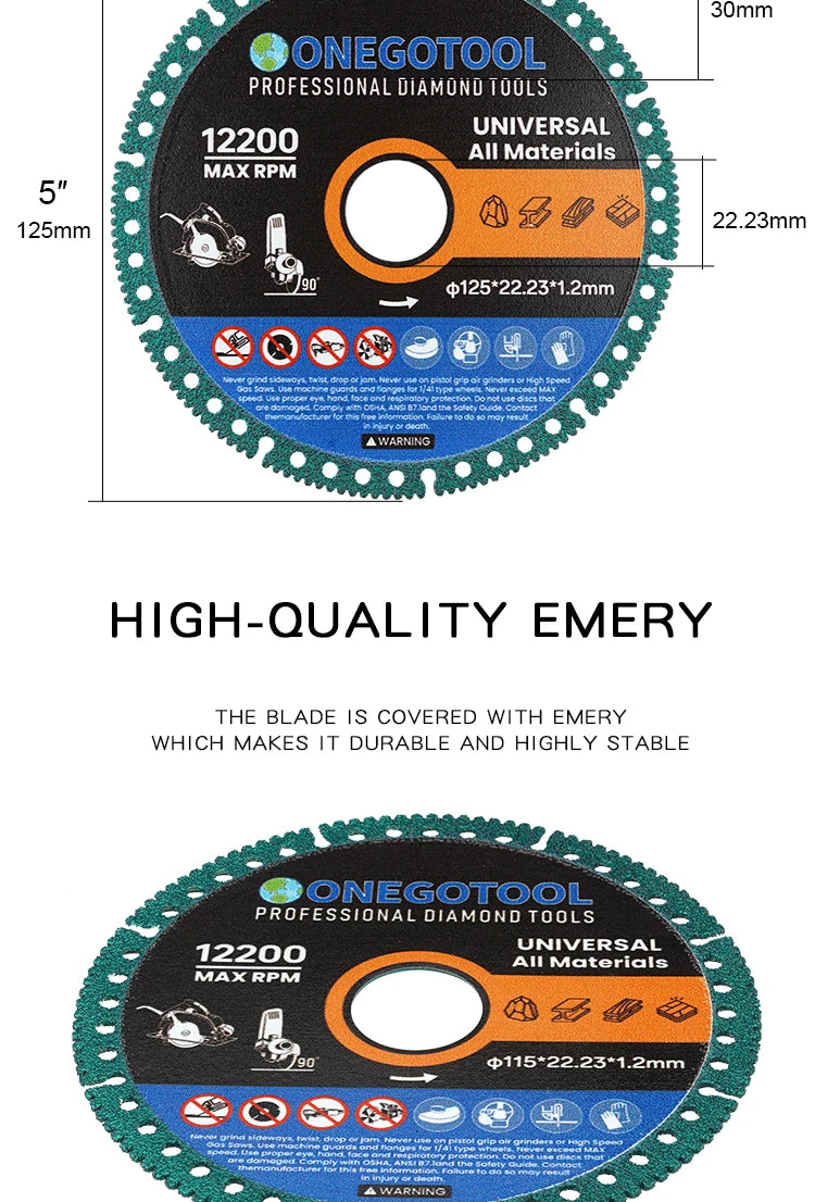 Composite Multifunctional Cutting Saw Blade 110/125mm Ultra-thin Saw Blade Ceramic Tile Glass Cutting Disc For Angle Grinder
