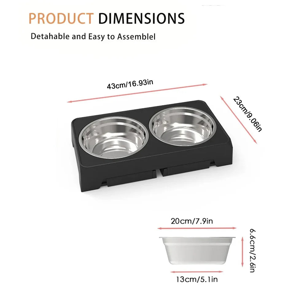 Adjustable Elevated Dog Feeder - Food & Water or Slow Bowl Option - photo 5