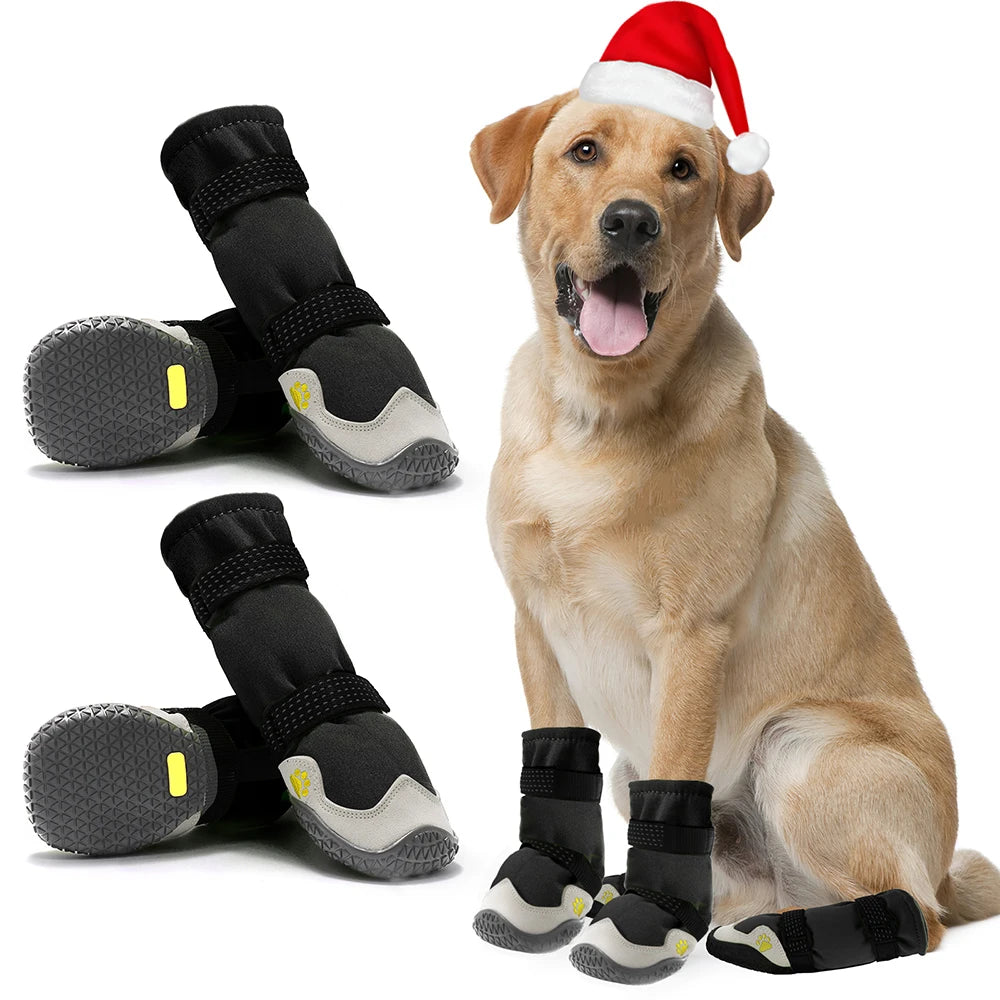 Non-Slip Dog Boots for Medium and Large Dogs - All-Weather Paw Protectors
