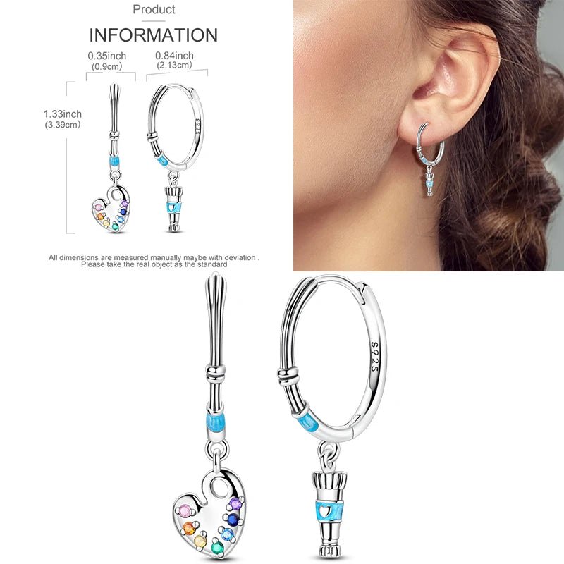 Sparkling Gold Woman Hoop Earrings 925 Sterling Silver Butterfly Colored Zirconium Earrings for Women Jewelry Anniversary Gift