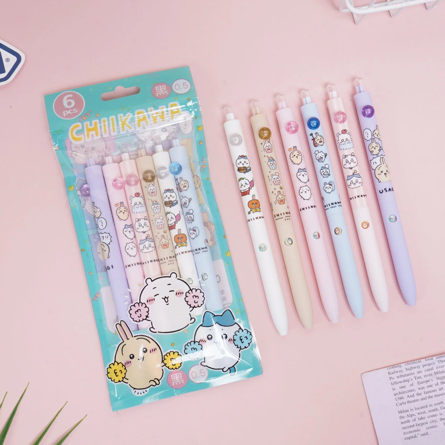 Cute Chiikawa Gel Pen Set | 0.5mm Black Ink, Ideal for Students & Chiikawa Fans, Perfect Back-to-School Gift & Present for Frien