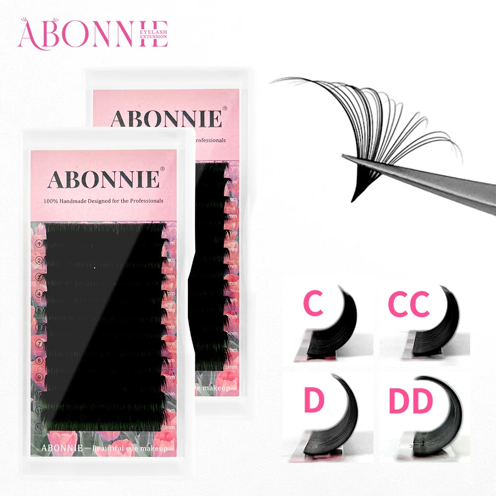Abonnie Cashmere Easy Fan Lashes Eyelash Extensions Mega Volume Fans All Size Eyelashes Supplies for Eye Beauty