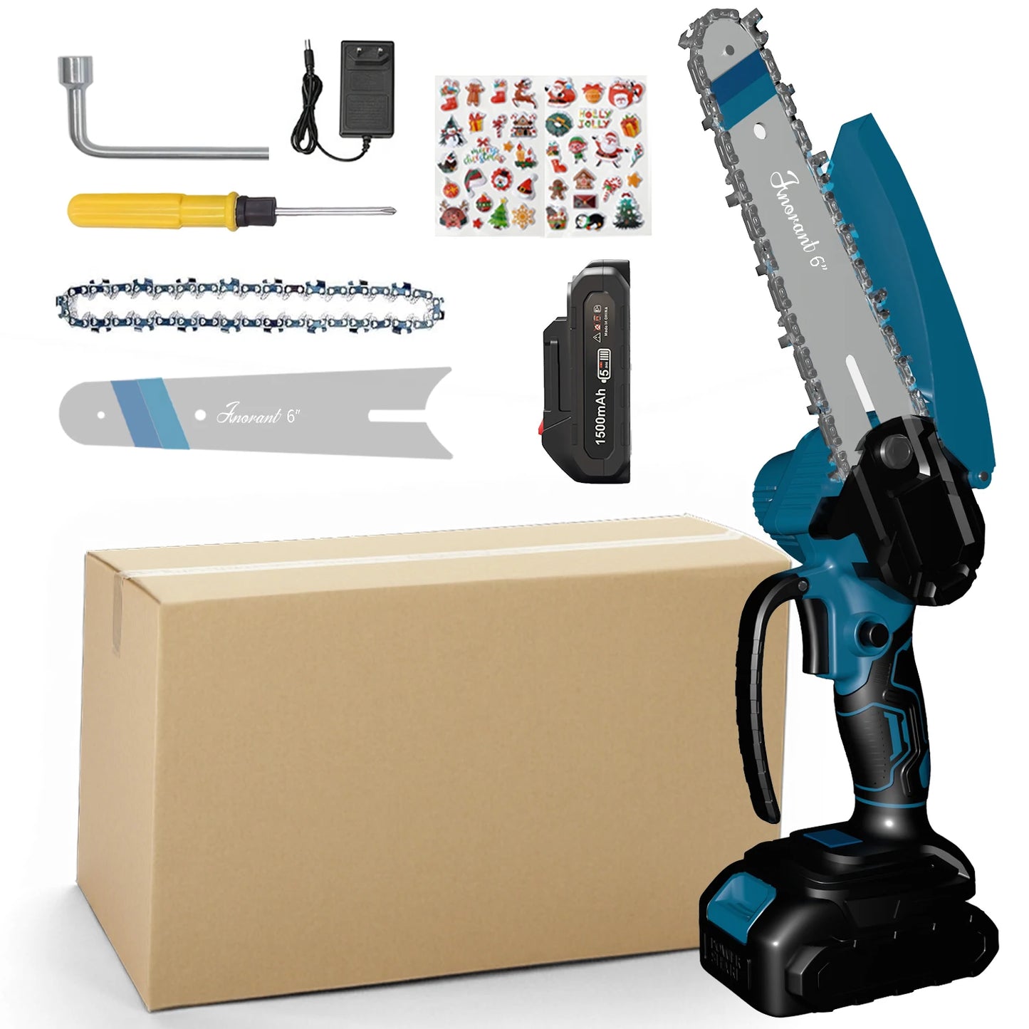 Mini Cordless Electric Chainsaw – 2 Batteries Included | Handheld Portable Saw for Tree & Wood Cutting