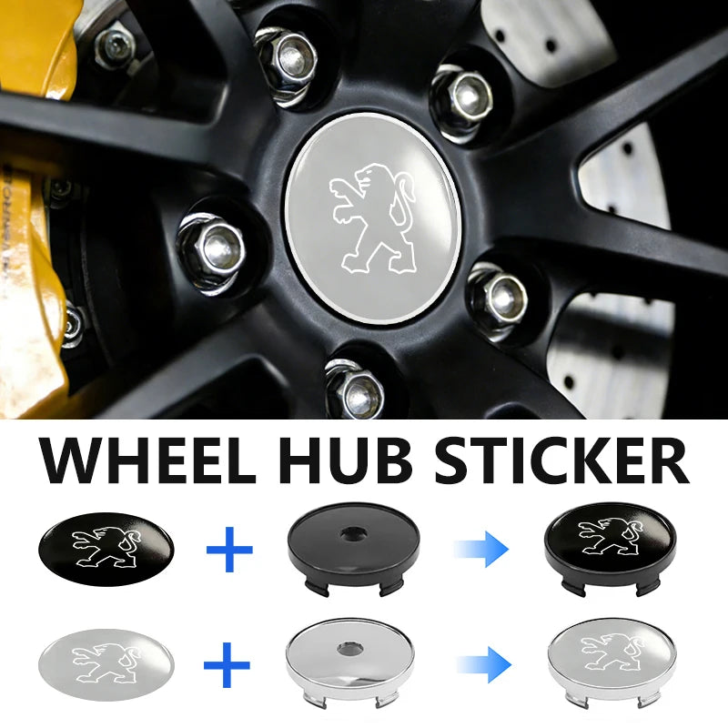 4pcs Car Wheel Center Hub Cap 60mm Universal Anti-Scratch Hub Protector For Peugeot GTLine 308 508 5008 3008 408 206 207 106 406