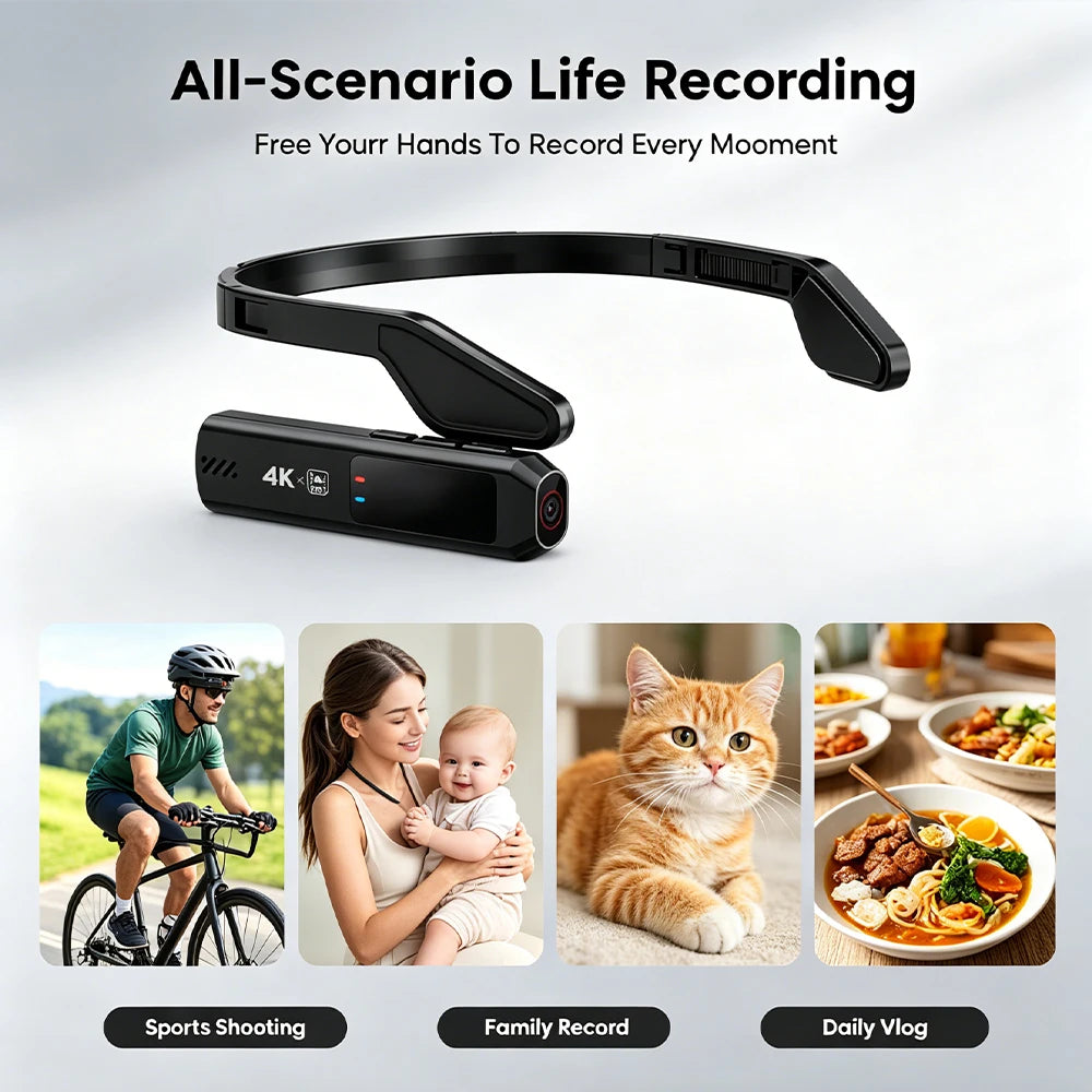 S111 Pro Head Camera — 110° Wide Angle Ultra-Light Wearable, 21g