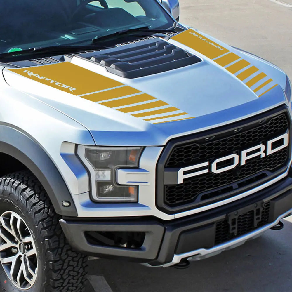 Hood Graphic Vinyl Decals for Ford F-150 / Ranger Raptor 2015–2020 (2-Pack)