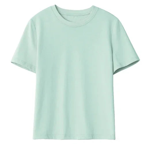 CHIC VEN Women's Basic O-Neck T-Shirt — Solid Short-Sleeve Pullover Tee