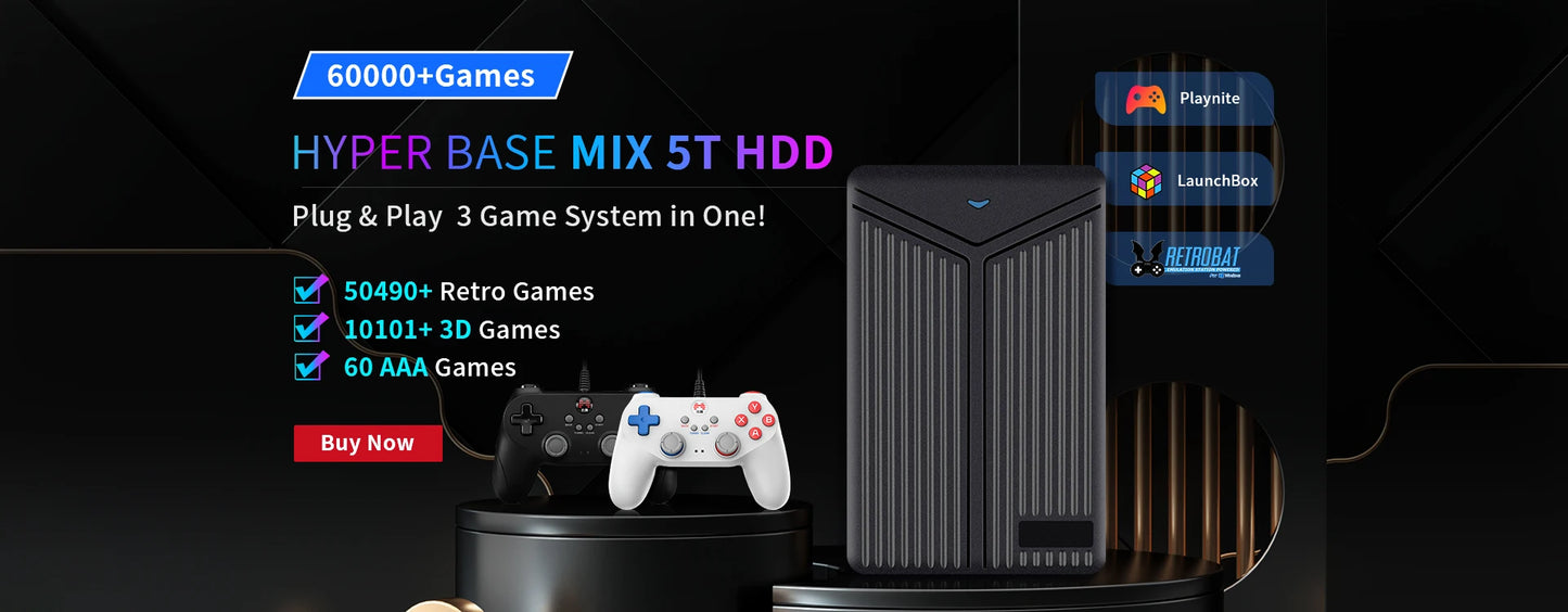 JMachen 500GB Game Hard Drive Launchbox Portable Gaming HDD with 3700+PC/3D Games for PS4/PS3/PS2/Wii/WiiU/Switch Game Console