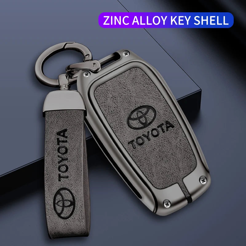 Car Key Case Cover Shell For Toyota Land Cruiser 200 Prado Crown Yaris Cross Hilux Innova Fortuner Camry Alphard PREVIA Vellfire