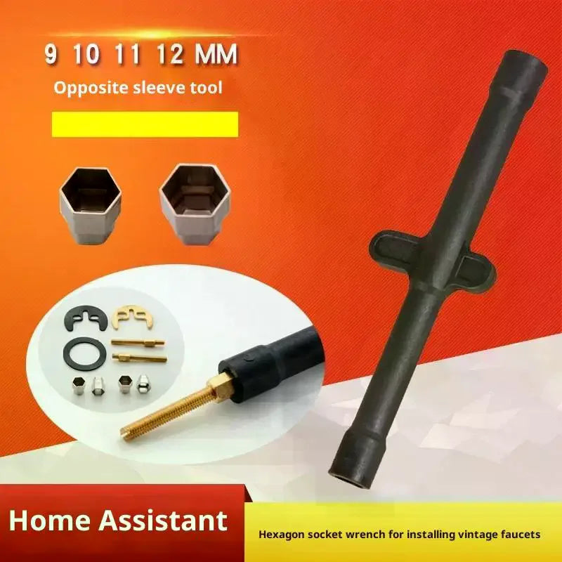 Plumbing Key 9/10/11/12mm Tap Wrench Flume Wrench Sink Faucet Socket Wrench Plumbing Tools Wrench Multifunctional Plumbing Tool