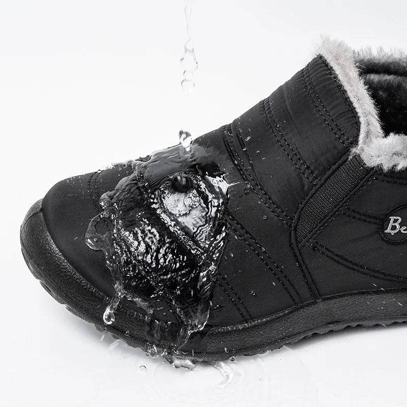 Slip-On Platform Ankle Snow Boots - Plush Lined Winter Shoes - photo 5