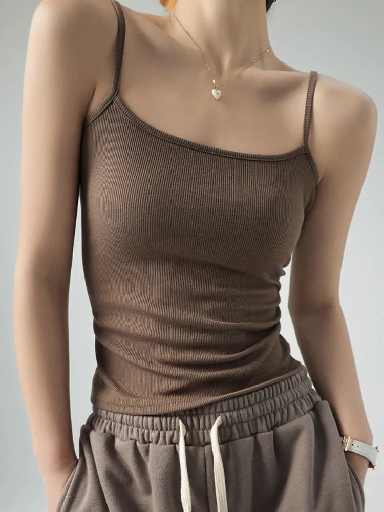 Women's Stretch Spaghetti Strap Tank Top - Versatile & Comfy