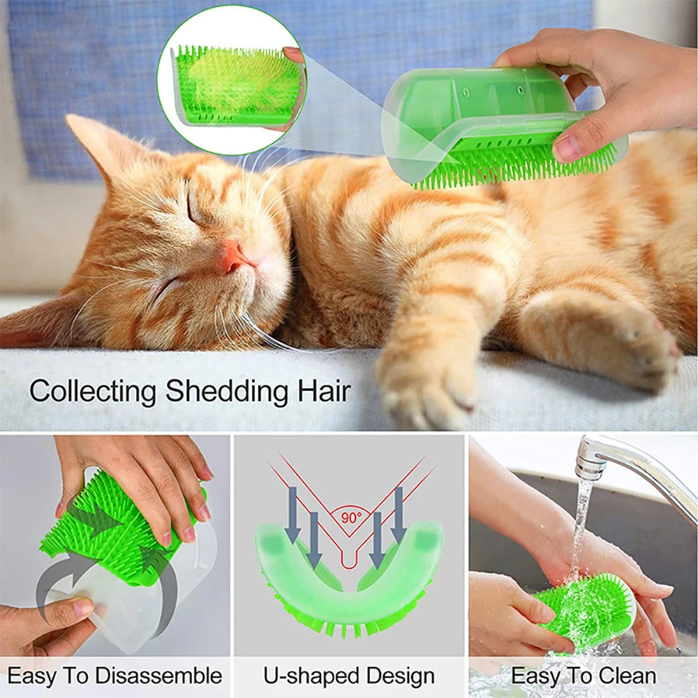 Cat Self-Groomer & Scratcher - Wall Corner Massage Brush – photo 5