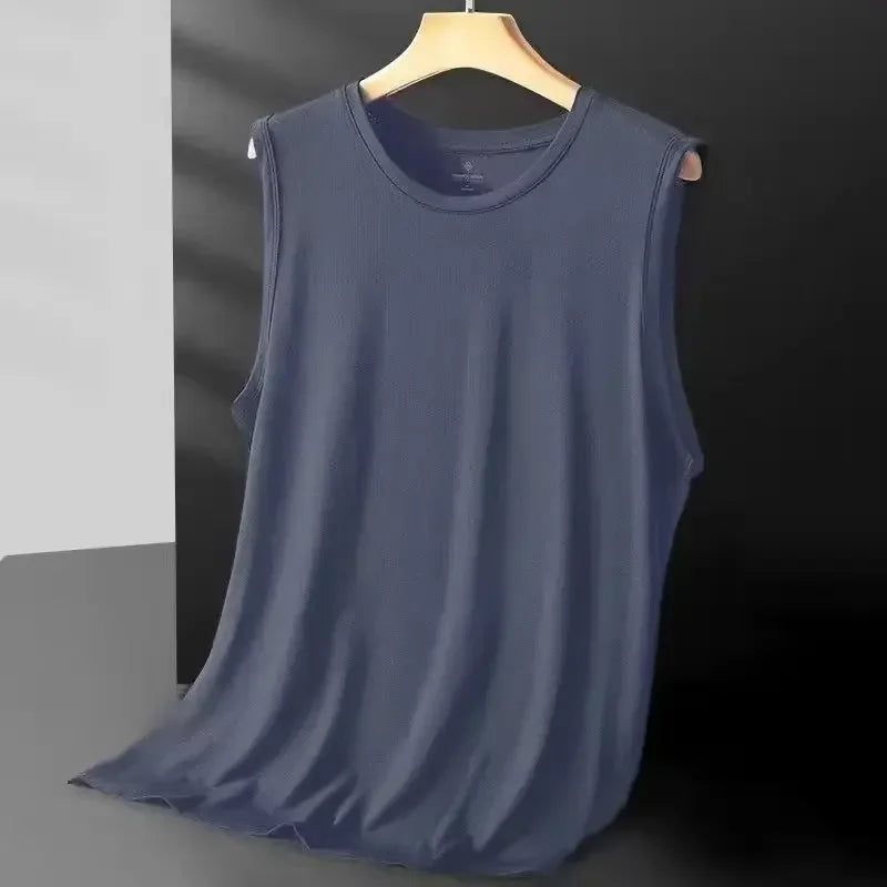 Men's Ice Silk Mesh Vest — Lightweight Sleeveless Sports Tank
