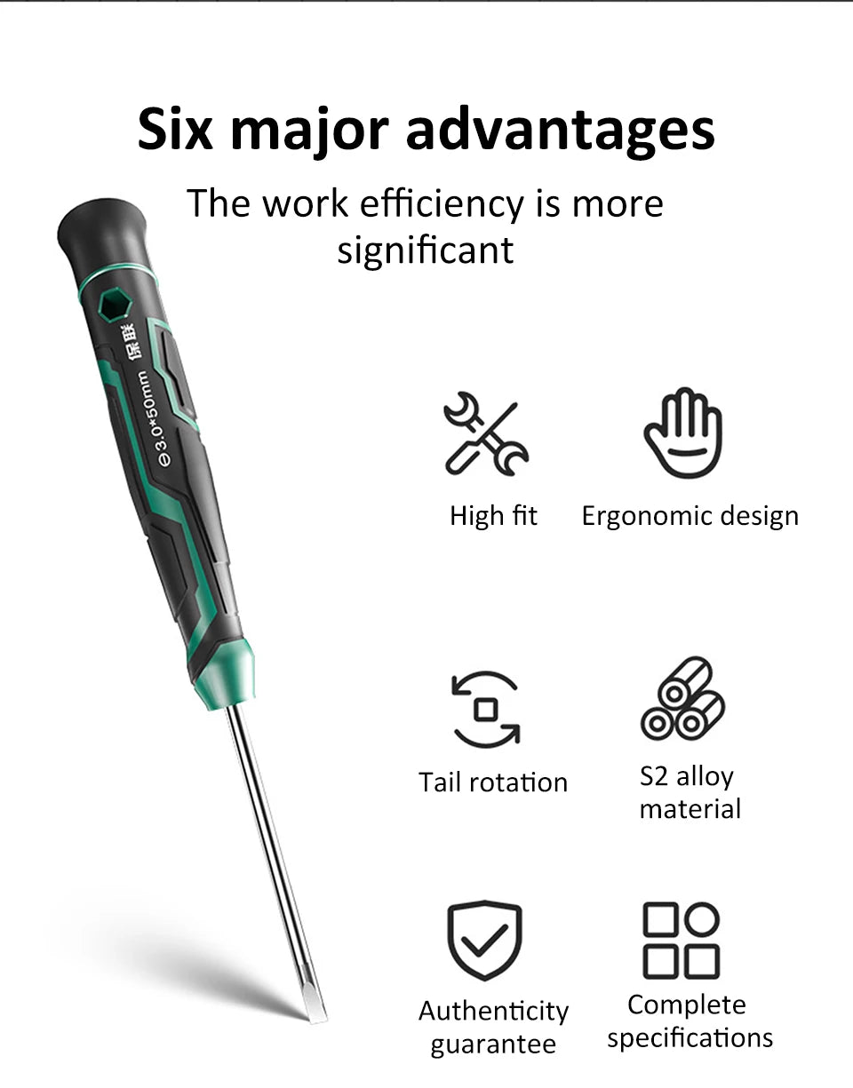 Precision Magnetic Screwdriver Anti-Slip Handle Phillips/Slotted Type Mini Screw Driver Installation and Disassembly Repair Tool