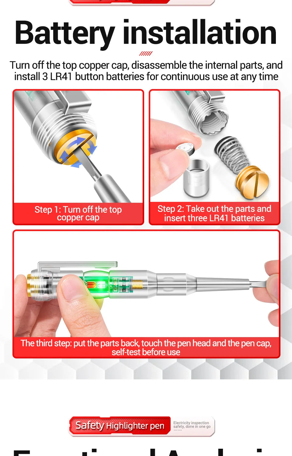 ANENG B12 voltage detector test Pen  Induced Electric Screwdriver Probe Zero Live Wire Detection Sensor household tester
