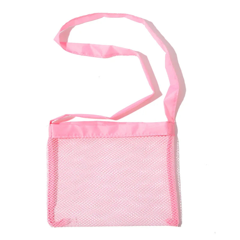 Ultralight Outdoor Mesh Beach Bag For Kids Children Beach Shells Toys Clothes Pocket Toy Storage Organiser Foldable Portable Bag