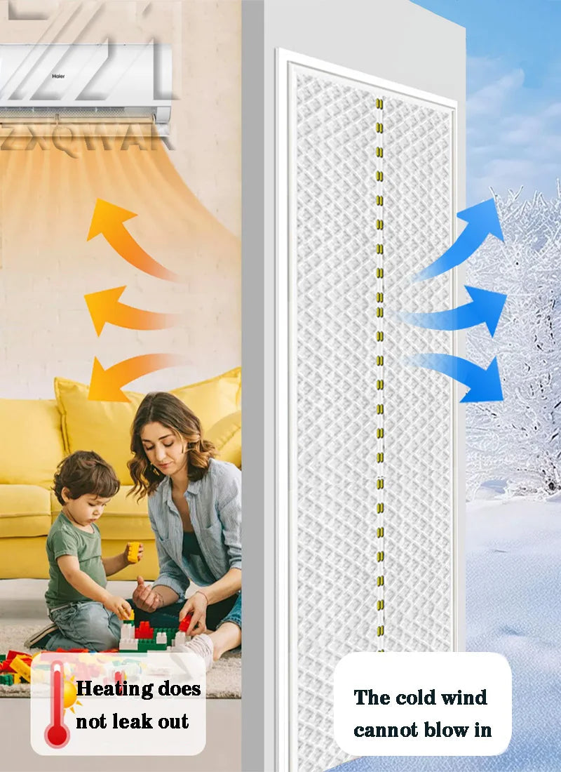 Thick Insulated Door Curtain, Magnetic Winter Door Cover