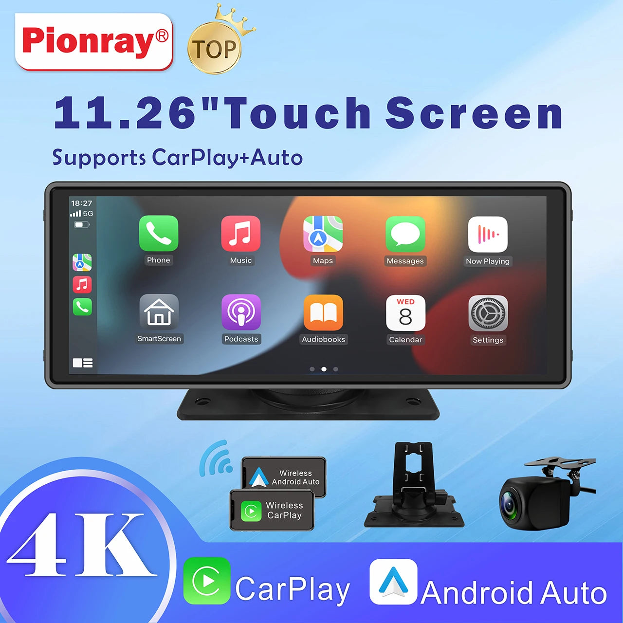 11" Universal Portable CarPlay & Android Auto Screen