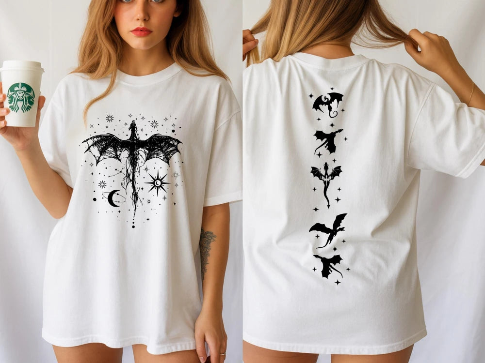 Fourth Wing Throne of Glass Inspired Dragon Shirt Fantasy Bookish T-Shirt Romantasy Reader Gift Book Lover Tee BookTok Merch