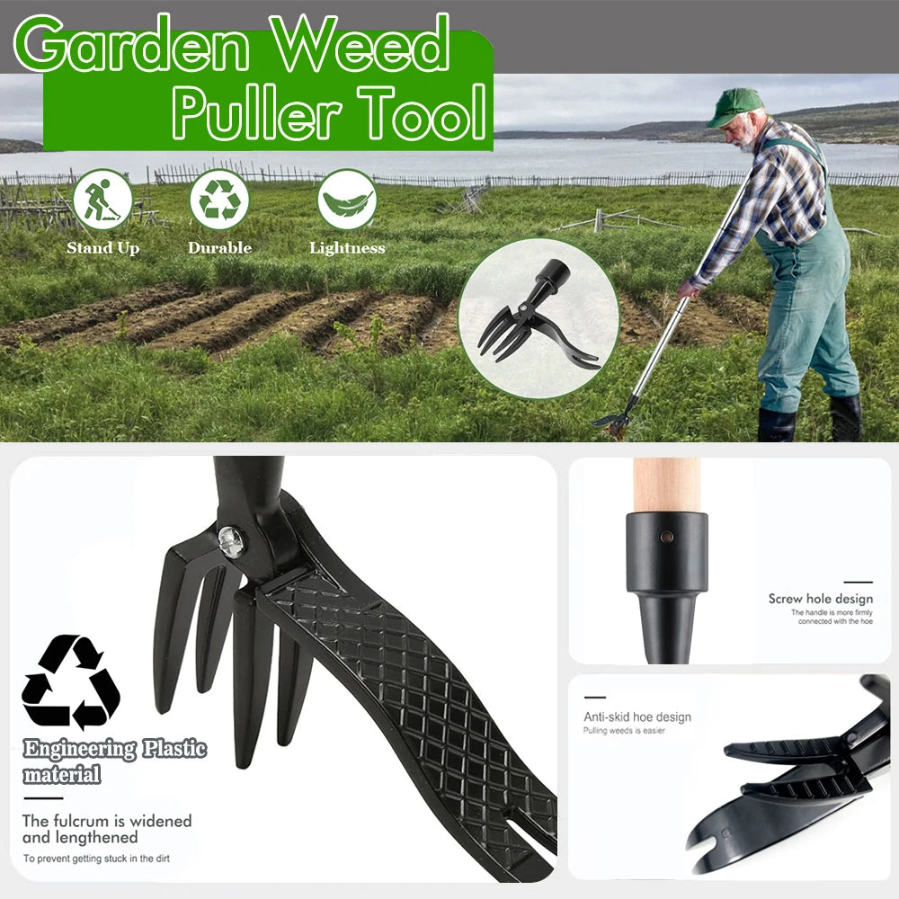 Stand-Up Weed Puller Claw Head — Foot-Pedal Root Remover Tool