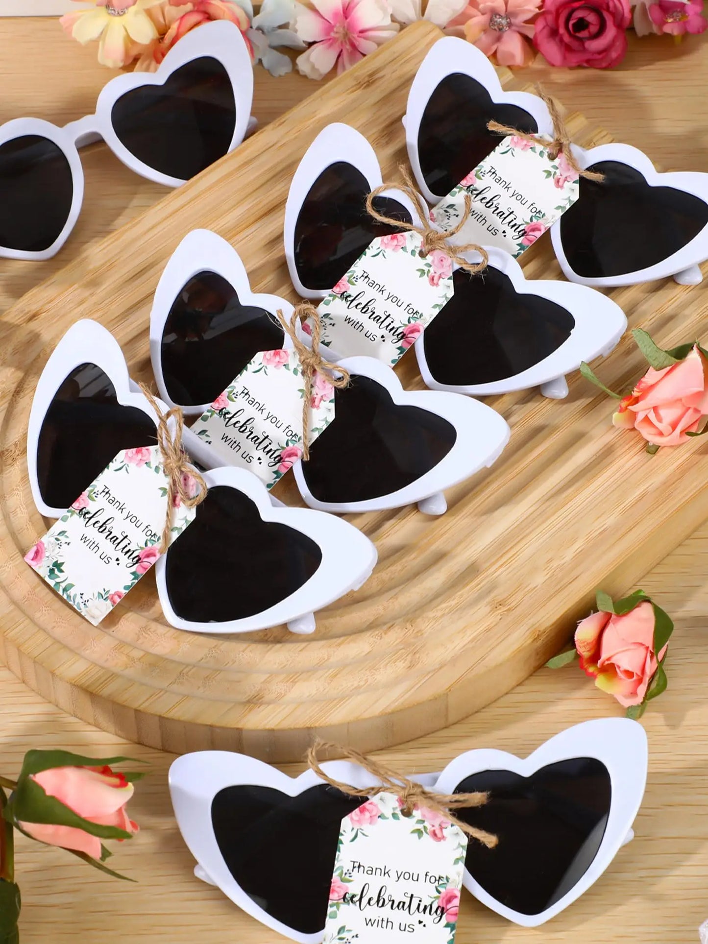 12-60Pcs Wedding Bodas Heart Sunglasses Bachelorette Bachelor Hen Party Glasses Team Bride Bridesmaids Groomsmen Gifts for Guest