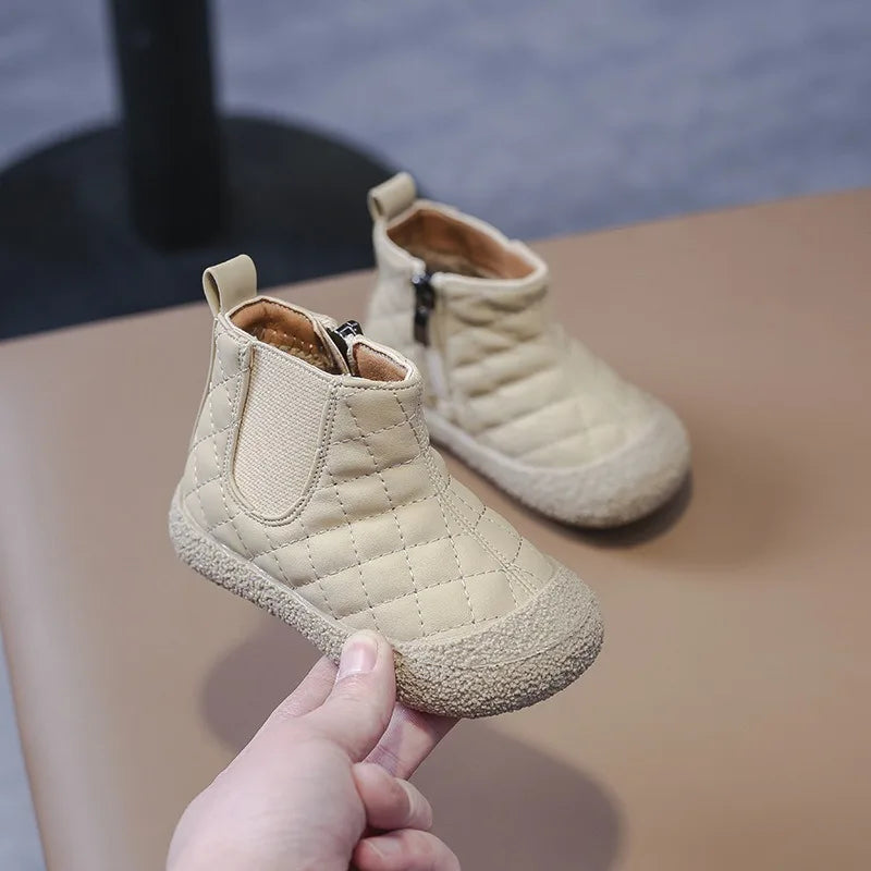 Toddler Plush Snow Boots - Non-Slip Cotton Winter Shoes for Kids - photo 4