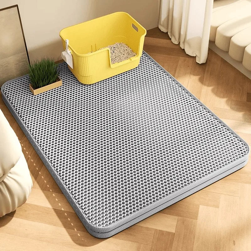 Large Waterproof Cat Litter Mat, 2-Layer Non-Slip