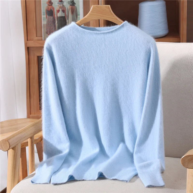 Women's Soft Knit Crew Neck Sweater, Basic Pullover