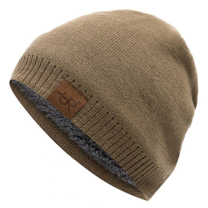 Fleece-Lined Knit Beanie, Unisex Winter Hat