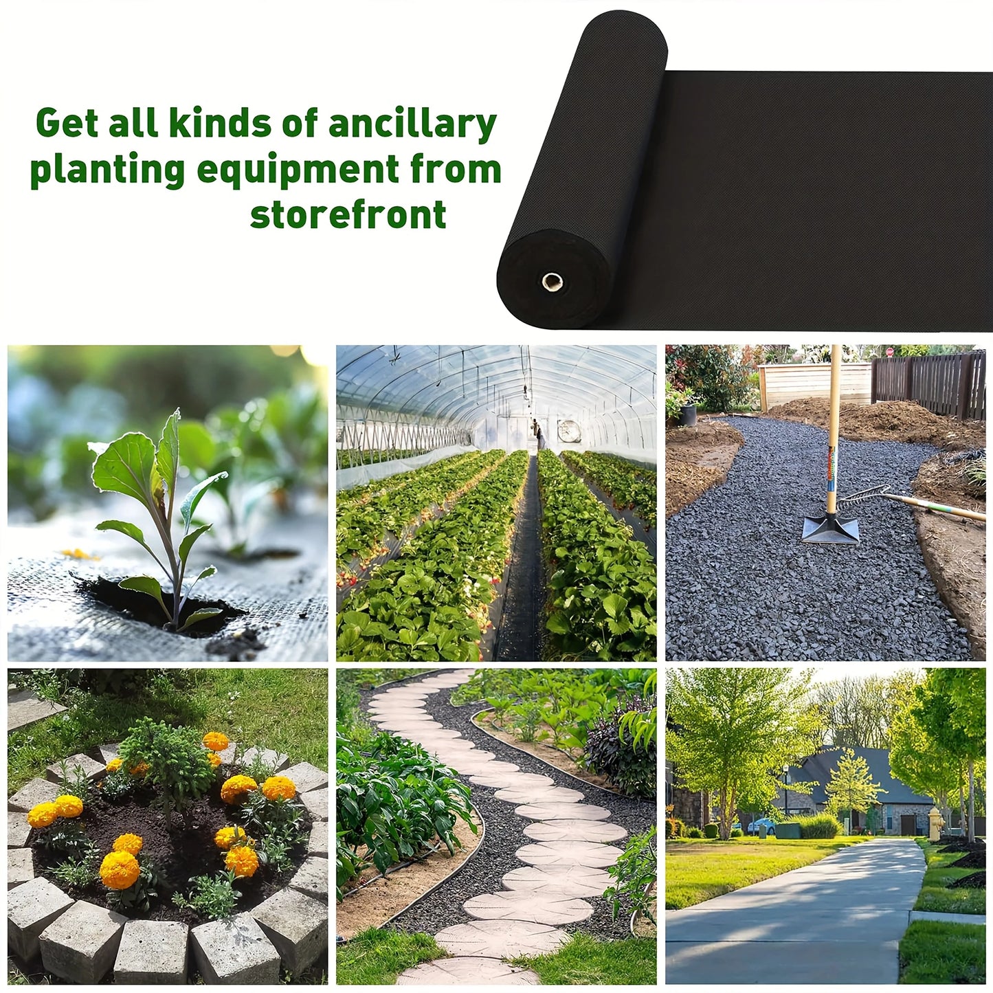 Durable perforated weed barrier fabric - a non-woven fabric used for vegetable cultivation in farms and gardens to prevent weeds