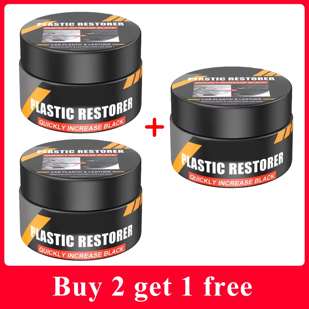 Car Plastic Restorer Crystal Clear Auto Interior Leather & Panel Renewal Wax Coating Agent Back To Black Gloss Car Wax Polish