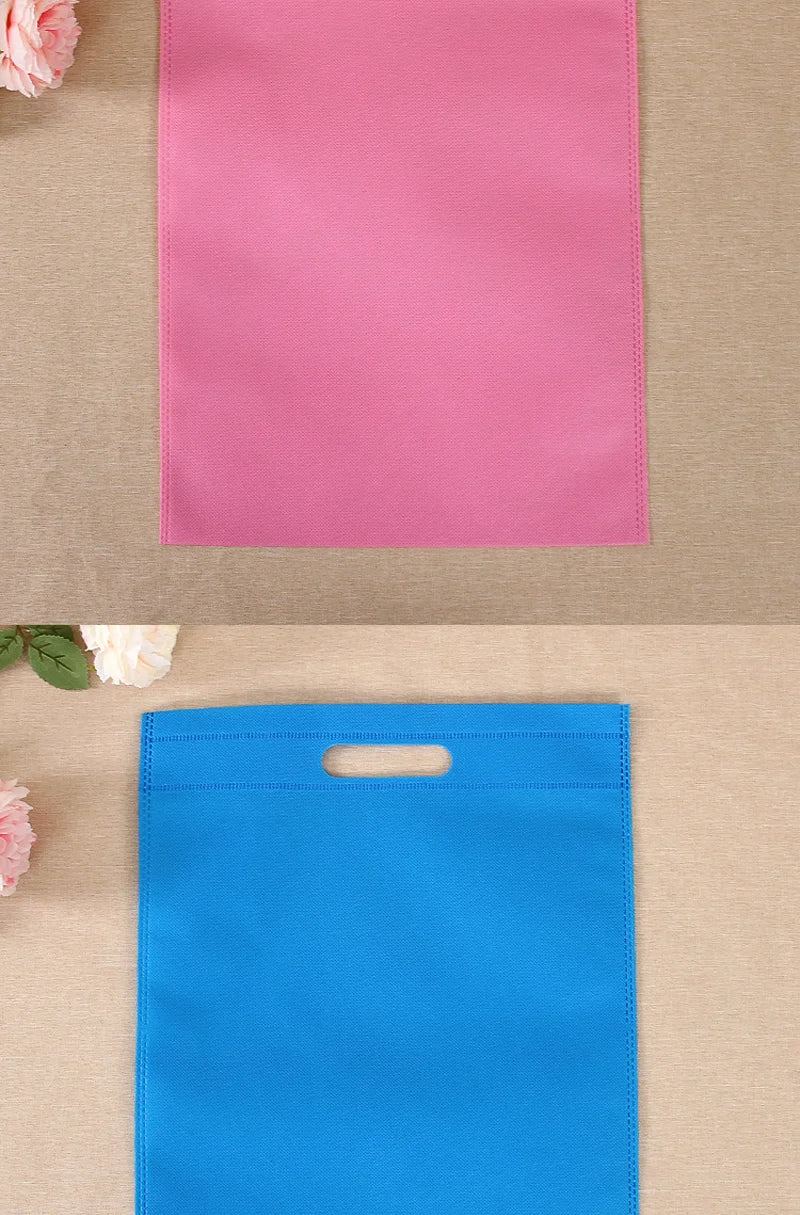 50pieces Nonwoven Storage Bags Eco-friendly and Reusable Nonwoven Shopping Bags Gifts Promotional Tote Bags