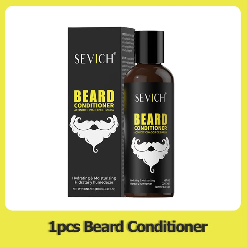 Beard Growth Shampoo Natural Beard Care Set for Men Beard Hair Enhancer Styling Moisturizing Beard Conditioner Beard Care Kit