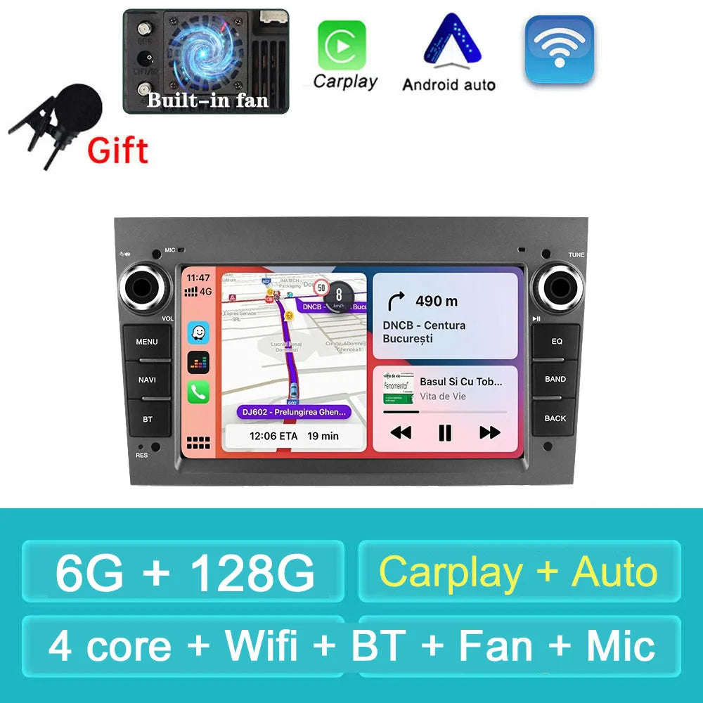 Car Stereo with Apple CarPlay & Android Auto, Compatible with Opel/Vauxhall Astra, Antara, Vivaro, Vectra & Corsa
