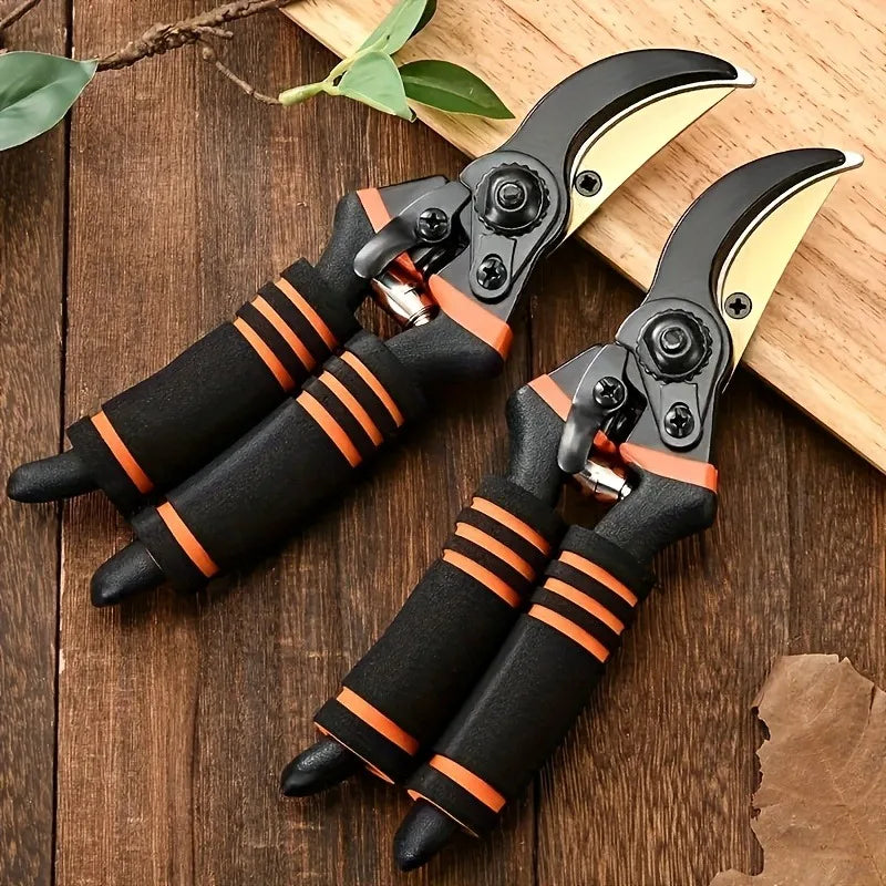 Heavy-Duty Garden Pruning Shears — Anti-Slip Bypass Hand Pruner