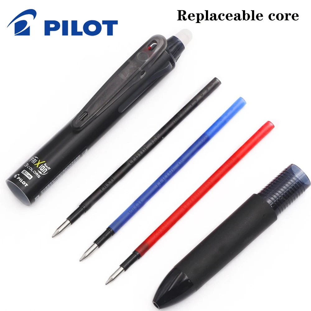 Japan Pilot Frixion Pen 3 in 1 Erasable Gel Pen 3 Colors 0.5mm /0.38mm LKFB-60EF Slim Pen Holder Back To School Stationery