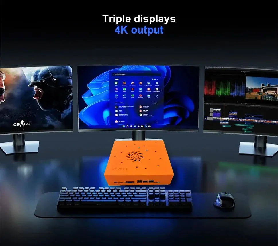 M8 Dual-System Mini PC Console — i3 CPU, 1TB, Plug-and-Play TV, Wireless Controller