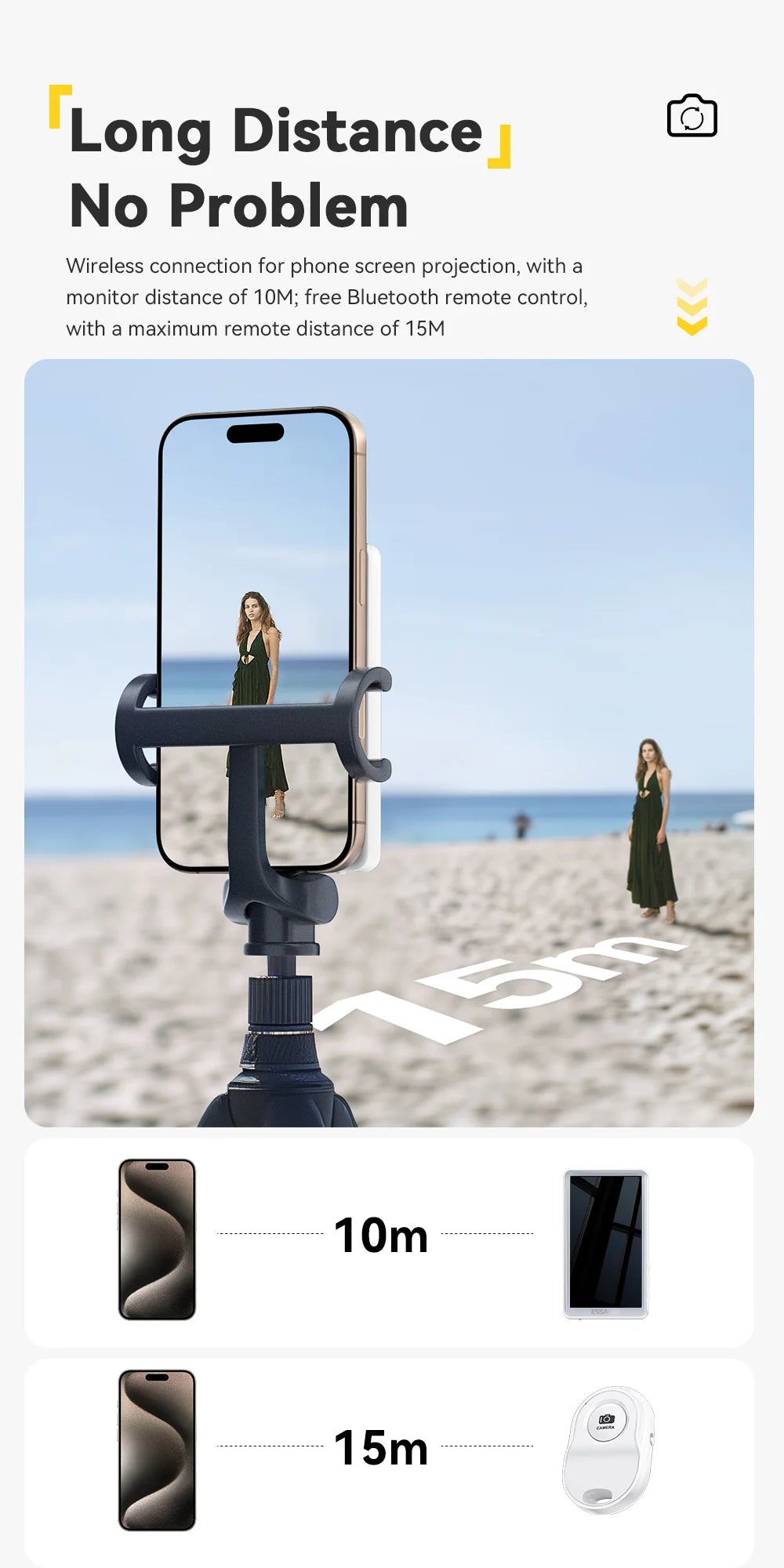 ESSAGER Magnetic Phone Selfie Monitor Screen for Smartphone Rear Camera Selfie Vlog Live Stream for iPhone Android phone