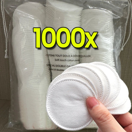 Double-Sided Round Cotton Makeup Remover Pads - Soft Cleansing