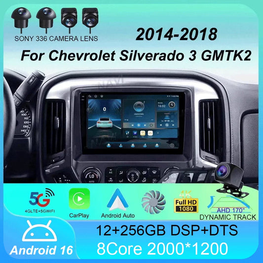 2K Android Car Stereo with CarPlay & Android Auto — Chevrolet Silverado (2014–2018)