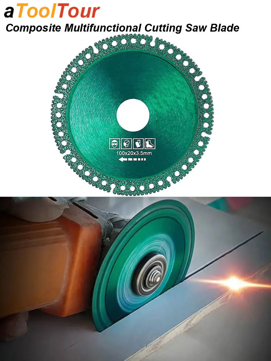 Composite Multifunctional Cut Saw Blade Circular Disc Diamond Ceramic Tile Glass Wood Marble PVC Ultra Thin Angle Grinder 100mm