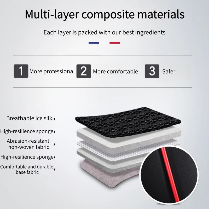 7-Seater Ice Silk & PU Leather Car Seat Cover Set for MPV