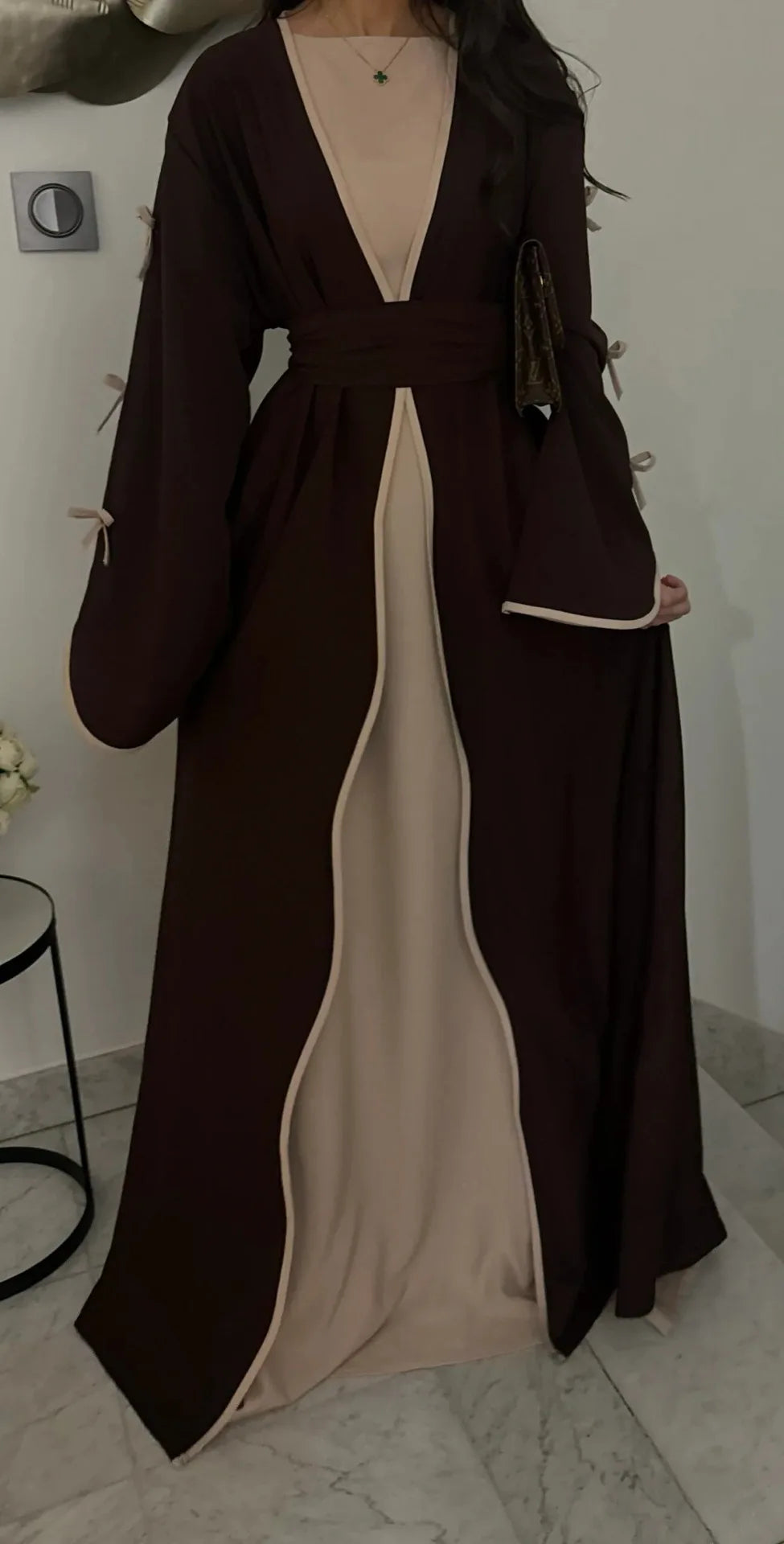 Eid Bow Abaya Women Cardigan Dress Muslim Party Caftan Robe Jalabiya Morocco Dubai Kaftan Islam Vestidos Largos Ramadan 2026
