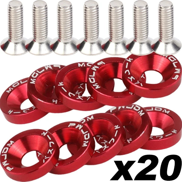 M6 Bolt Set JDM Fender Washers Bumper Engine Car Modification Gasket Screw Fender Aluminum Concave Screws Hex Fastener for Honda