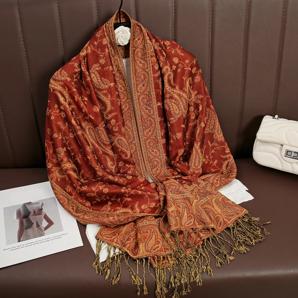 Women's Printed Pashmina Shawl, Soft Winter Scarf